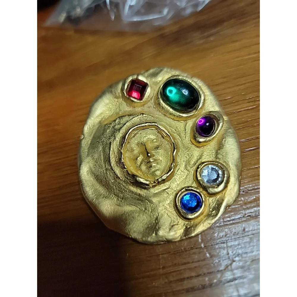 Vintage‎ MCM Cosmo Panorama Hidden Face Rhinestone Cabochon Brooch Atomic